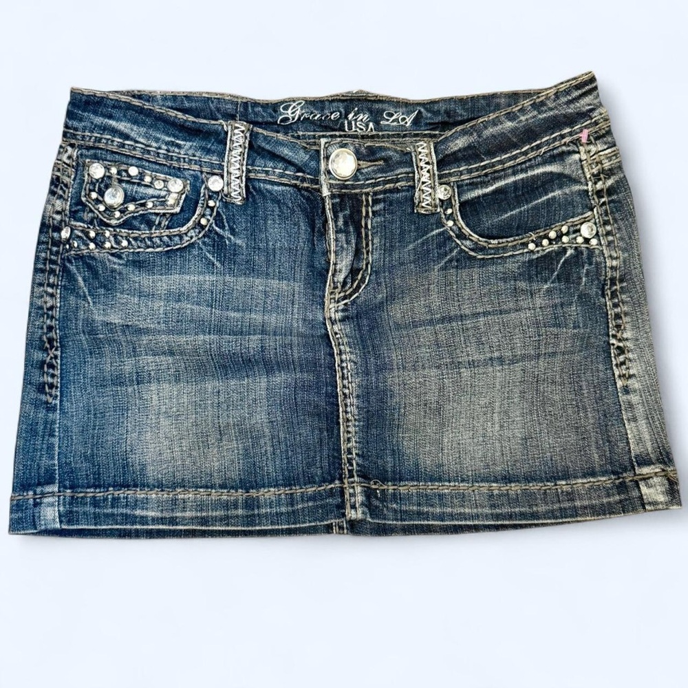 Grace in LA Jean Mini Skirt